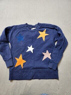 Miles By Madewell Navy Blue Starry Crewneck Sweatshirt Size XXS